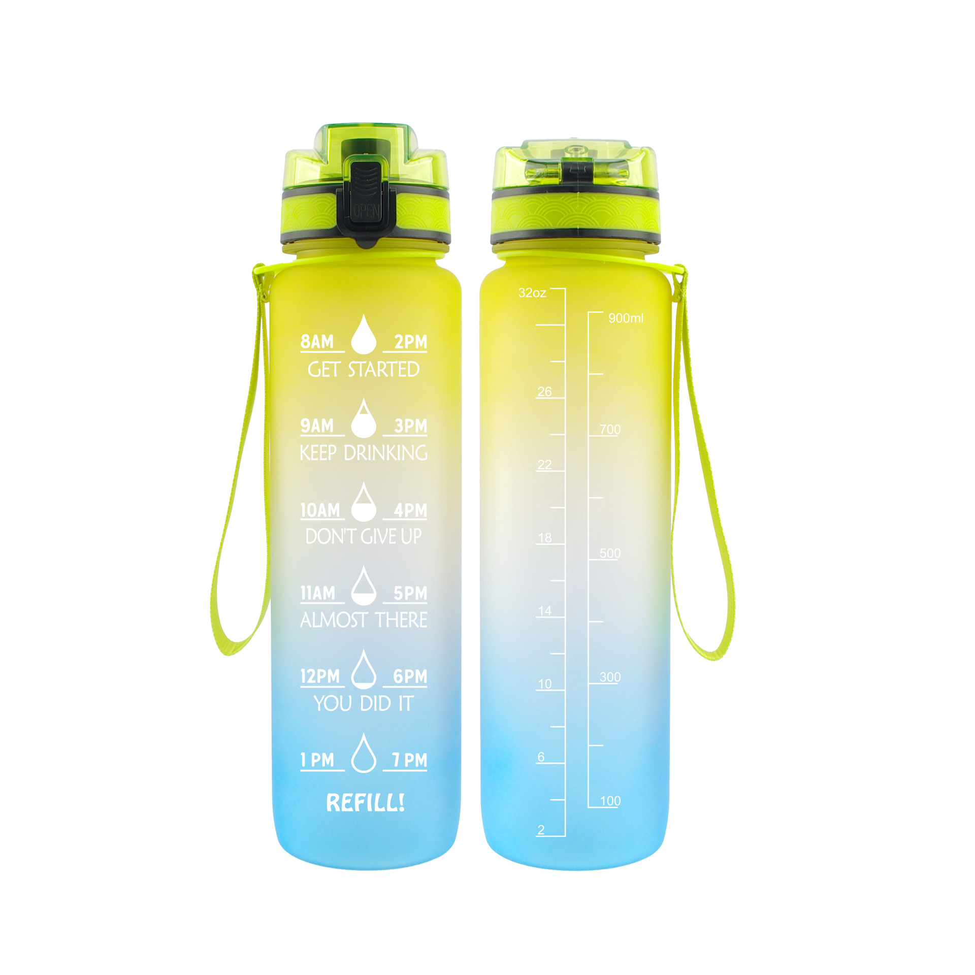 New Gradient Color Sports Bottle Outdoor Sports Bottle Bouncing Tritan Cup Amazon Frosted Plastic Water Cup