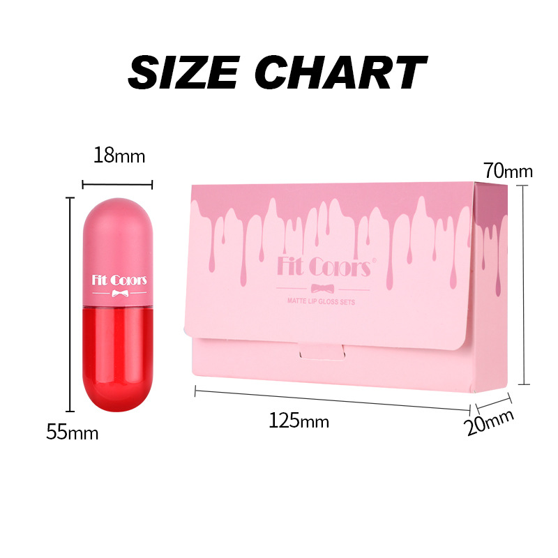 Fit Colors Mini Capsule Lip Gloss 5-Color Box Velvet Matte No Stain on Cup Color Liquid Lipstick Cross-Border