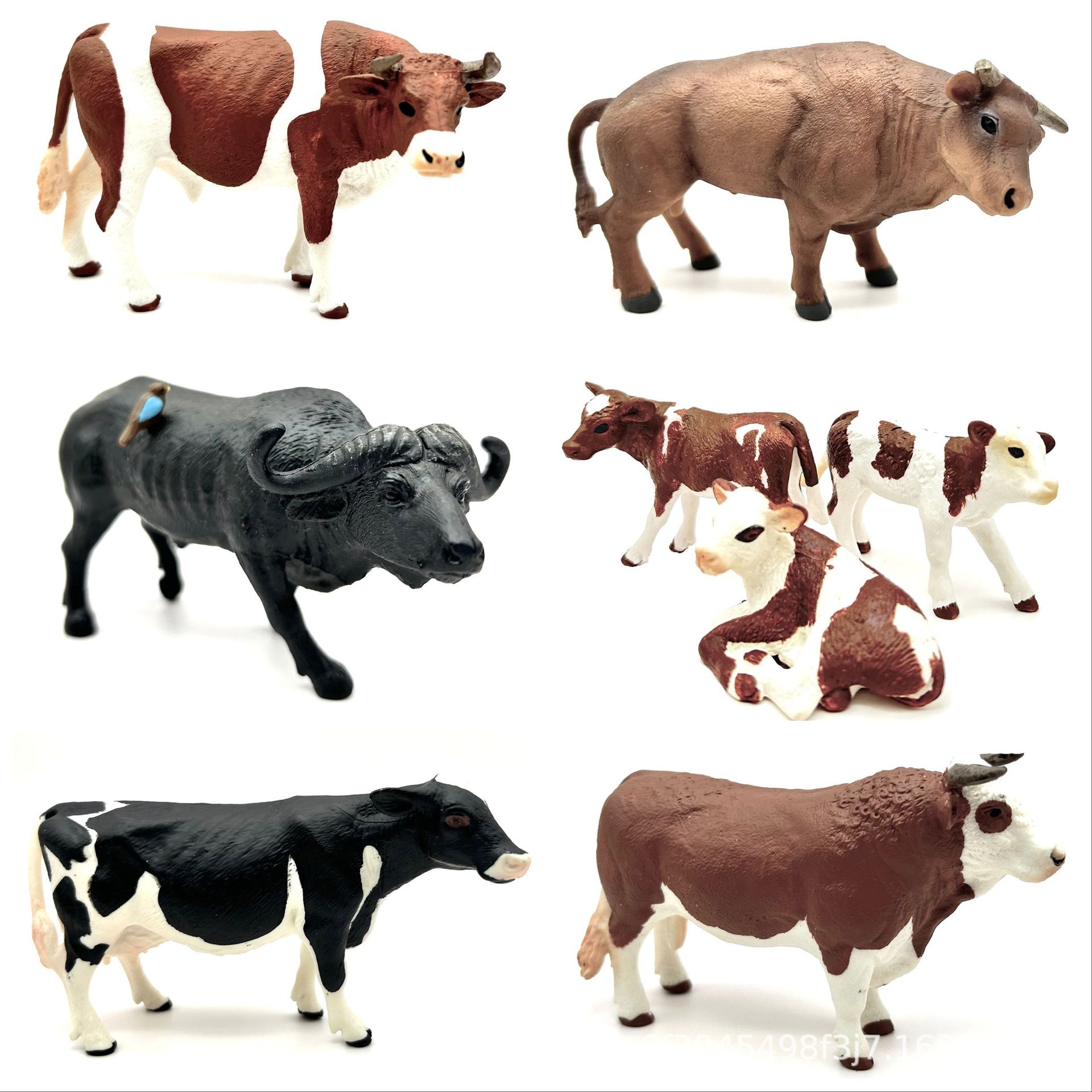 动物园仿真牛模型实心小牛母牛奶牛水牛公牛儿童教具玩具模型批发