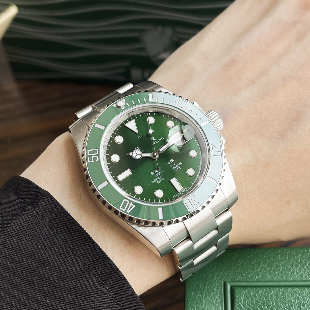 c厂 ar厂绿色水鬼手表商务全自动机械表904l陶瓷圈潜水水