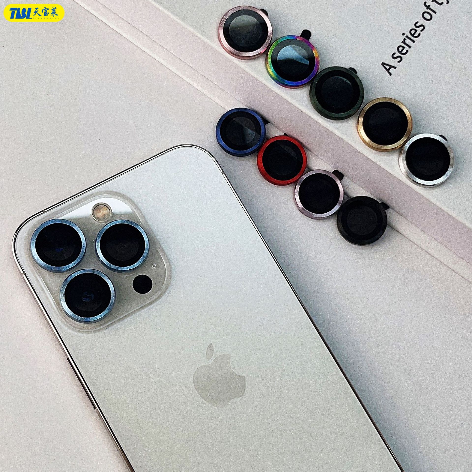 鹰眼cd镜头膜适用苹果系列15promax/14 iphone手机摄像头保护贴