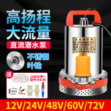 直流潜水泵12V24V48V60V电瓶车水泵家用农用农田灌溉大流量抽水泵