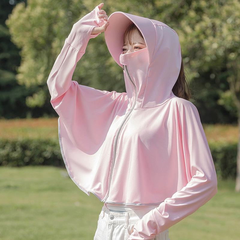 Sun Protection Clothing for Women Summer New Riding Sun Protection Hooded Breathable Sun Protection Shirt Driving Sun Protection Shawl Sun-Protective Clothing