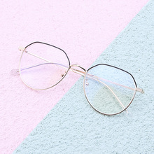 新品多边时尚成品近视眼镜带度数复古金属眼镜潮网红多边形平光镜