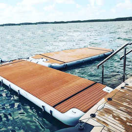 高端充气海上浮台水上浮床多人休闲浮排防滑浮桥码头钓鱼游艇平台