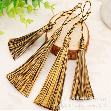 厂家现货批发土黄黑色双色流苏大小号香薰香水瓶挂件窗帘吊穗流苏