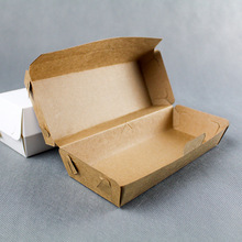 牛皮纸加长热狗盒通货一次性芝士拉丝热狗盒空白淋膜热狗汉堡盒
