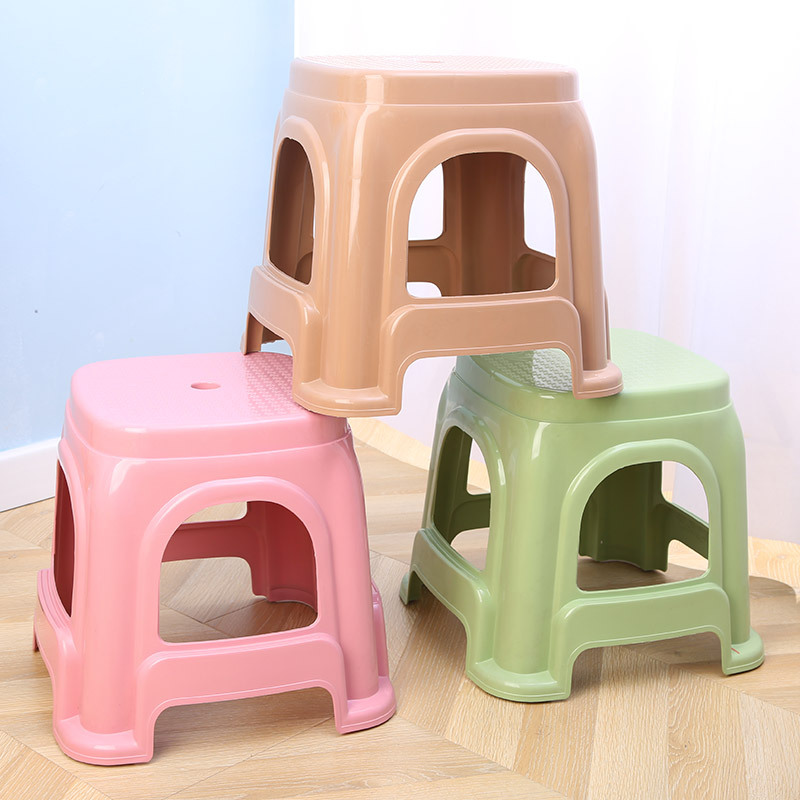 Spot Supply Plastic Stool Various Colors Thickened Household Chair Square Stool Bench Adult Simple Dining Table and Chair