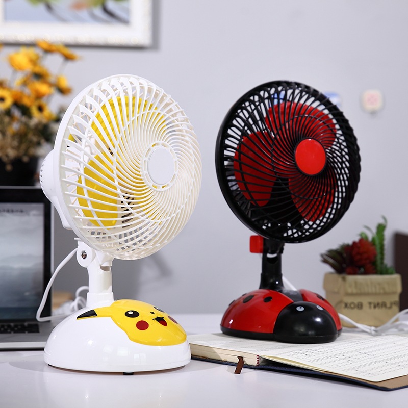卡通电风扇迷你学生宿舍小风扇床上办公室台式静音家用床头寝室萌