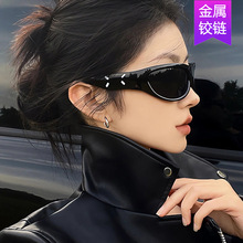 高级感墨镜女时髦辣妹风2024年新款窄框骑行眼镜开车太阳镜凹造型