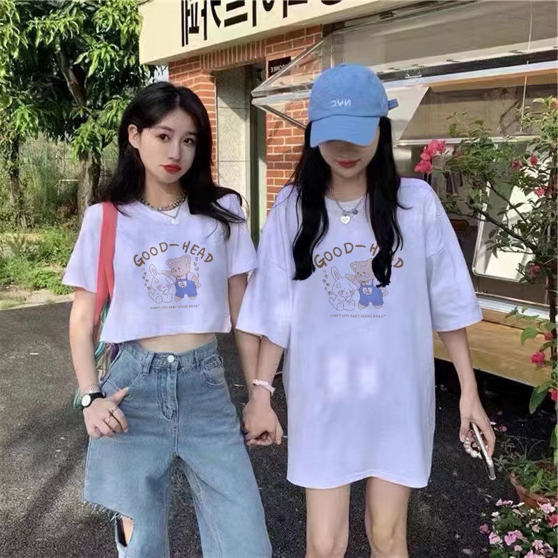 闺蜜装韩版学生两人夏季姐妹装二人短袖闺蜜衣服社会t恤女亲子装