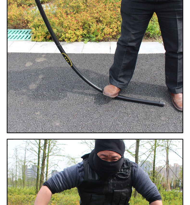 6米一体保安防暴棍 齐眉棍武术训练棍 pc橡胶棍应急棍