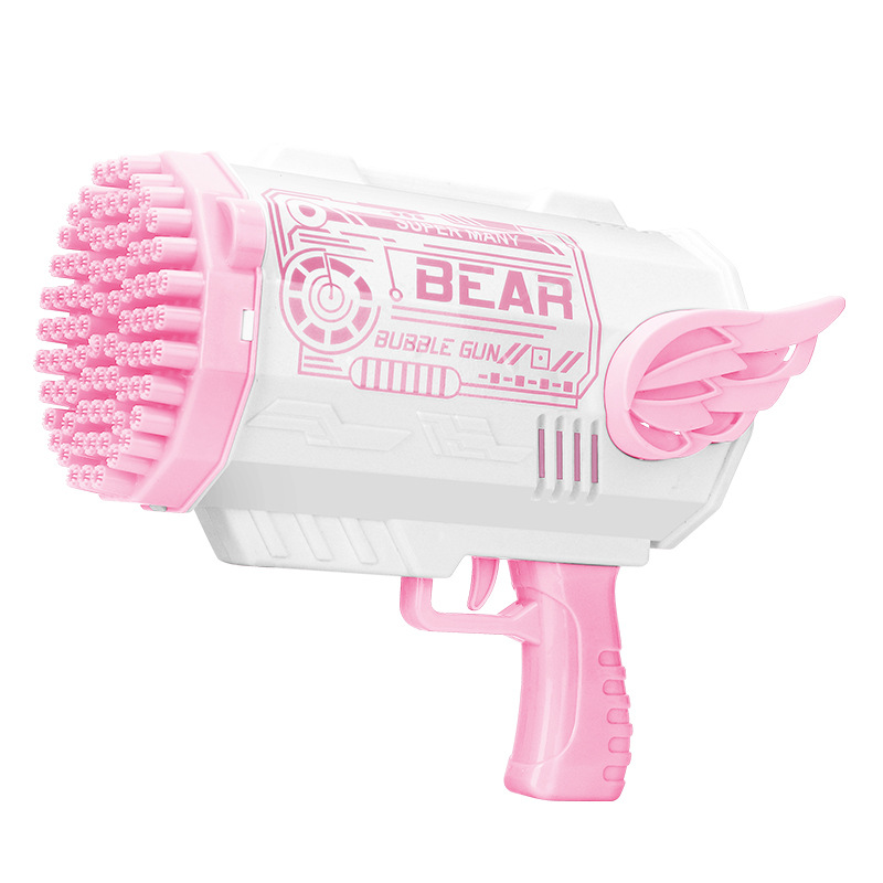 Internet Celebrity Large Size Bazooka Bubble Gun 69 Hole Automatic Handheld Gatling 80 Hole Bubble Blowing Machine Colorful Light