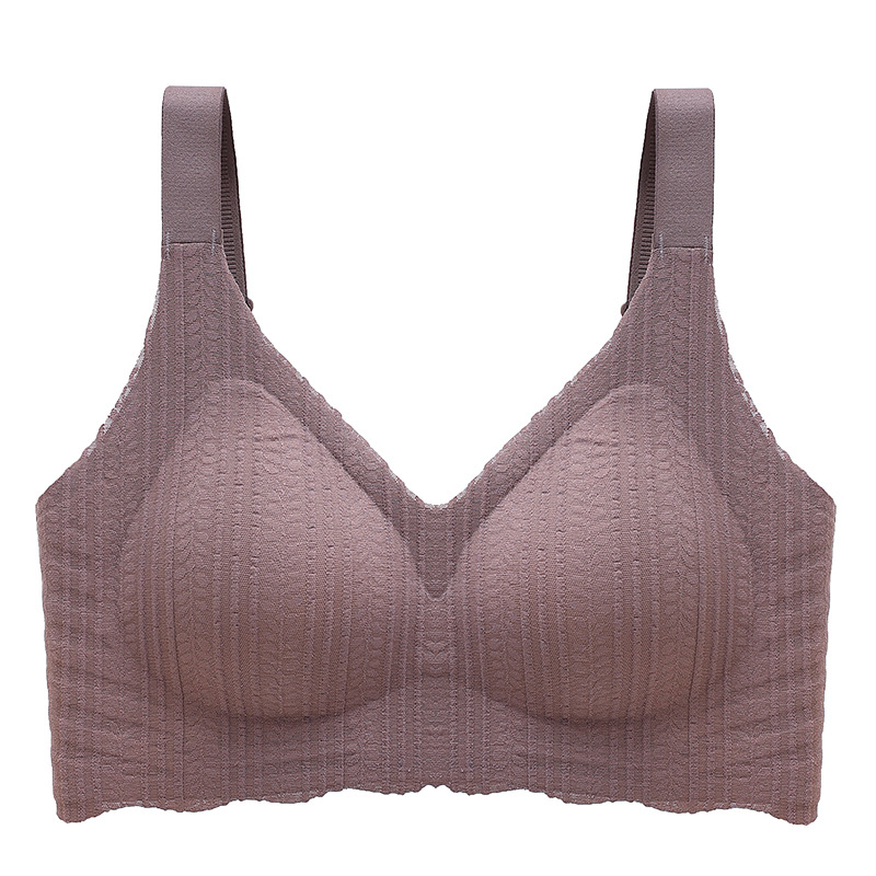 Fixed Cup Soft Support Seamless Underwear Women Push up Breast Holding Anti-Sagging Big Chest Show Small-Large Size Pregnant Women Bra Thin