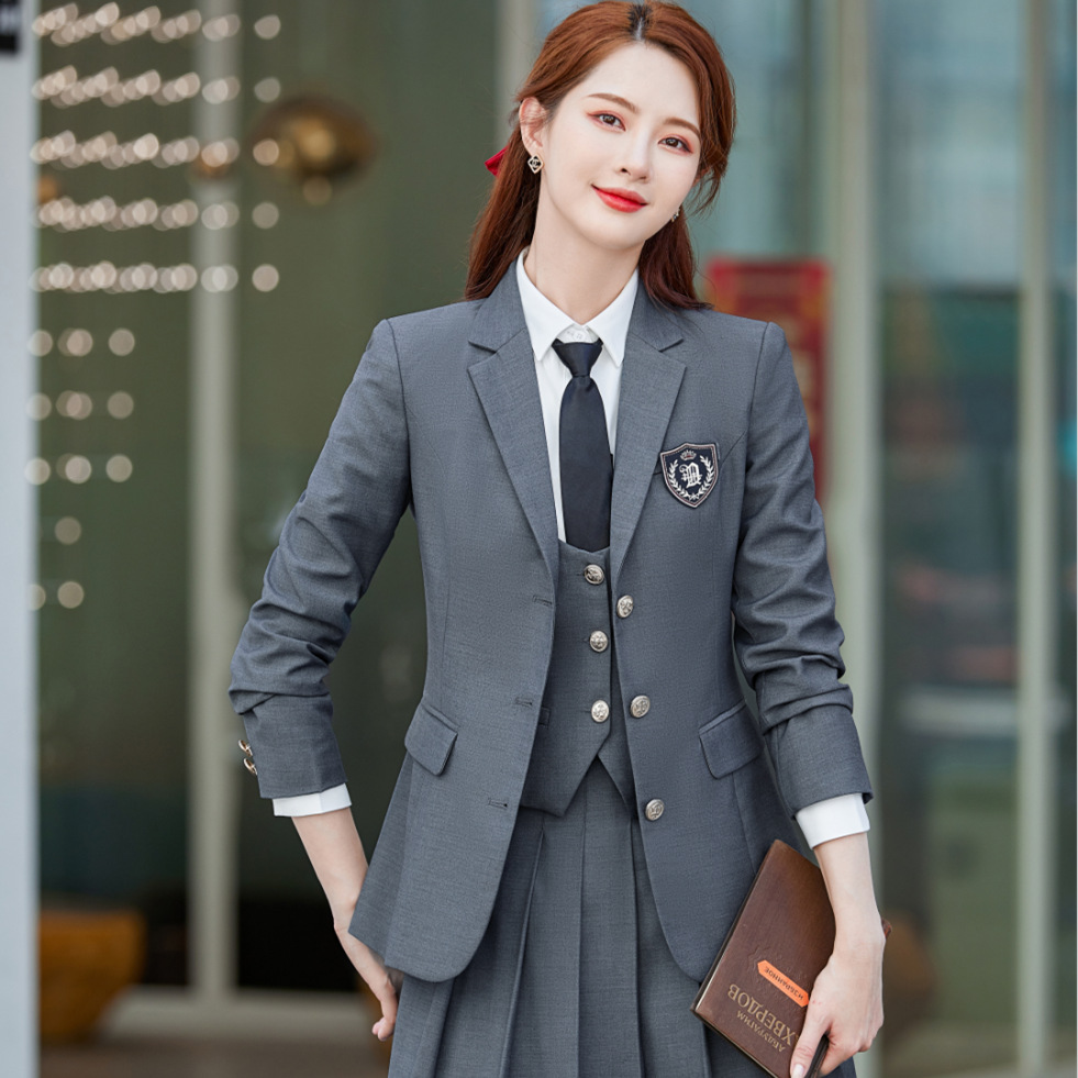 学院风套装女西装三件套春秋气质学生校服jk制服幼儿园老师工作服