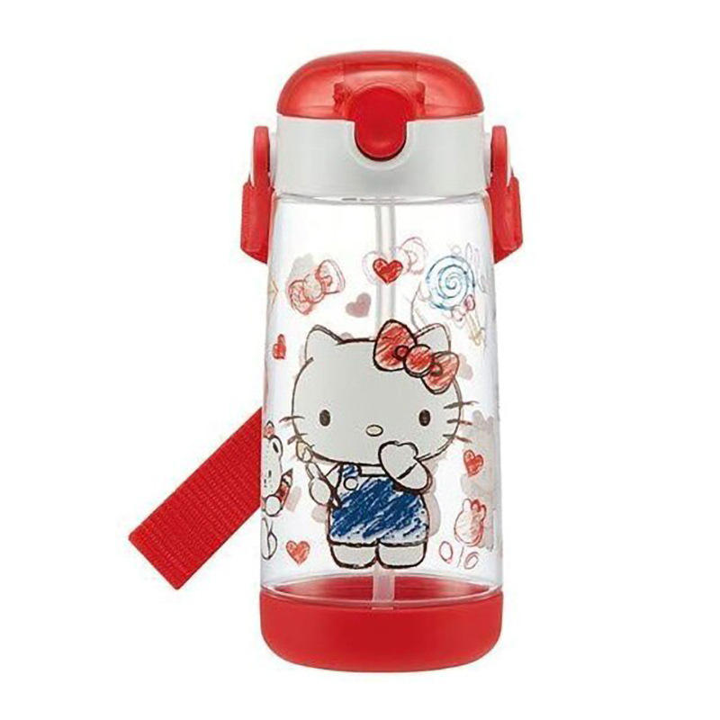 日本进口skater斯凯达小学生儿童运动卡通可爱透明吸管水壶 480ml