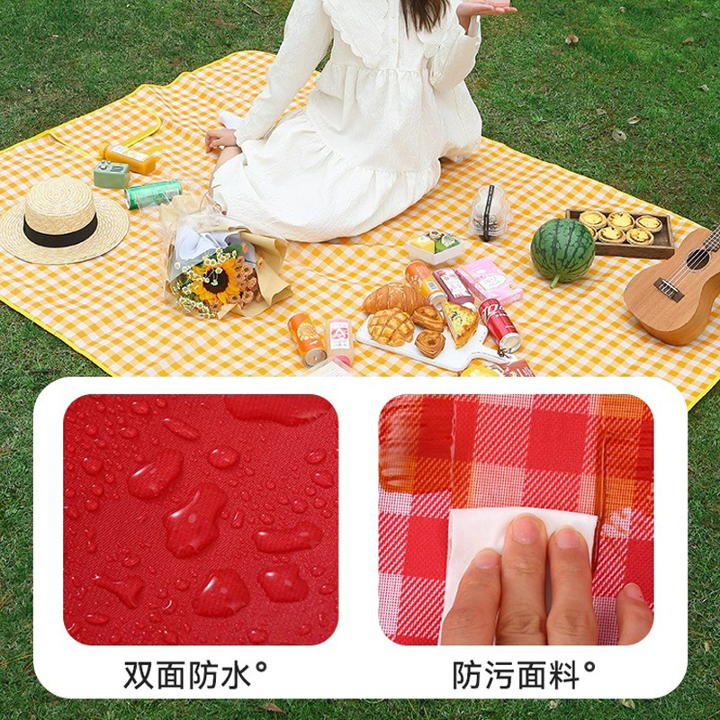 Picnic Mat Outdoor Moisture Proof Pad Camping Beach Portable Waterproof Thickened Non-Woven Fabric Pad Tent Floor Mat in Stock Wholesale