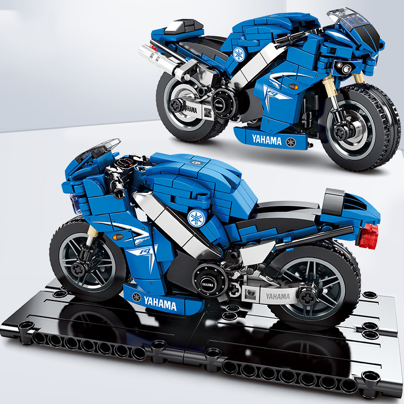 适用乐高积木拼装玩具益智成人男孩生日礼物摩托车模型川崎机车摆