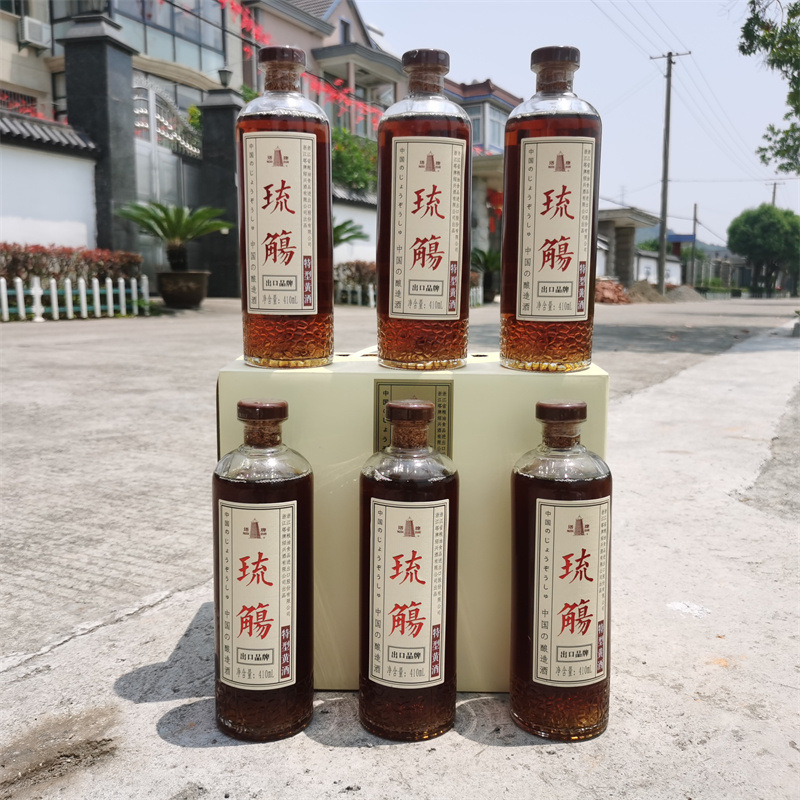 绍兴特产手工黄酒塔牌八年陈琉觞半甜花雕酒410ml*6瓶整箱礼盒装
