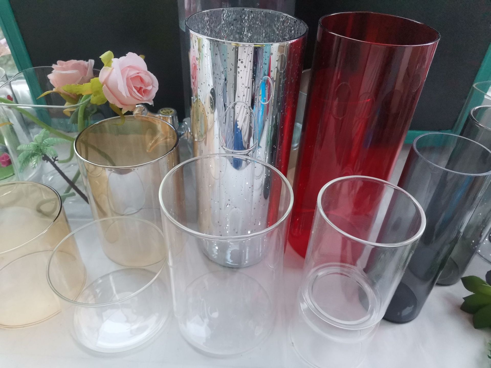 婚庆蜡烛防风玻璃罩无底风灯马灯灯罩蜡烛杯蜡烛台挡风玻璃罩子