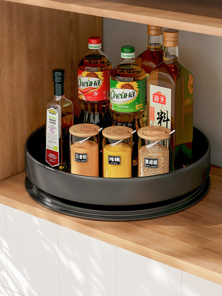 厨房旋转调料置物架台面转角调味品油盐酱醋收纳架家用调料收纳盒