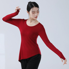 福利款现代舞女瑜伽服成人套指长袖舞蹈服上衣古典舞广场舞服