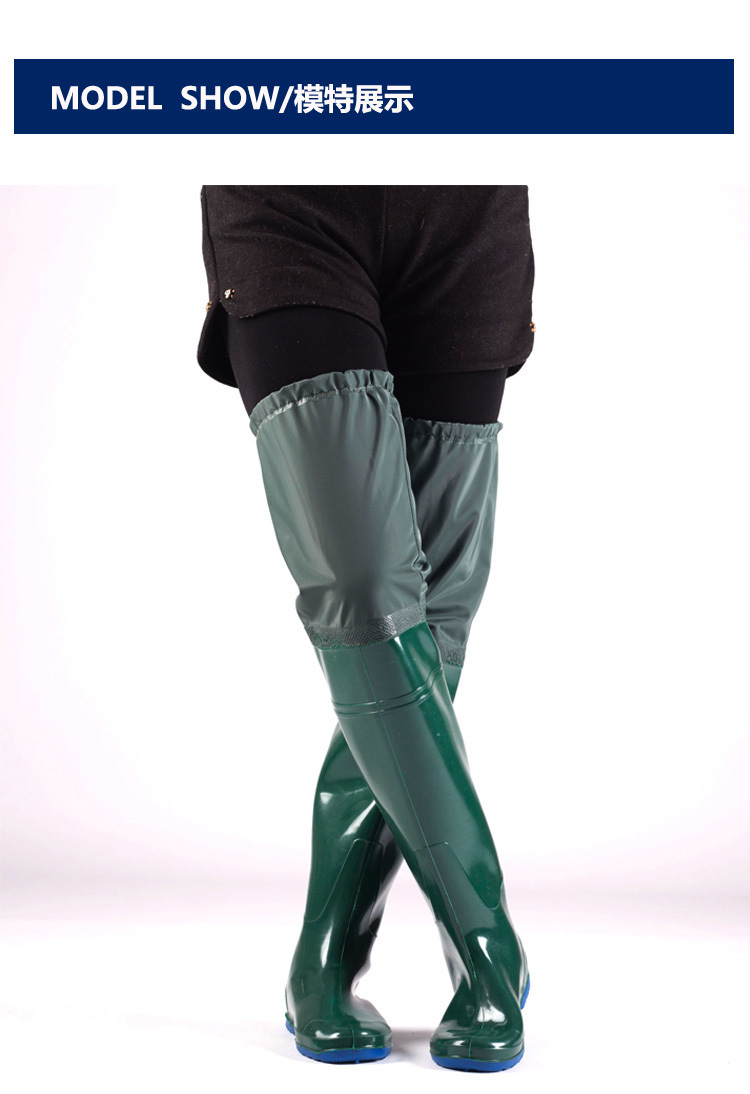 男女款过膝高筒下水裤雨靴雨鞋靴插秧靴钓捕鱼涉水鞋工作靴