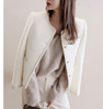 French Versatile leisure time Show thin Milky Glitter line Gauck Woolen T-shirts Small fragrant wind coat