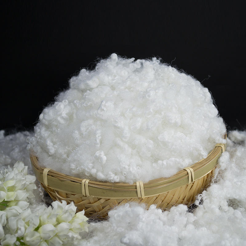 厂家直销15d原生棉 三维中空白色填充棉高弹棉 玩具填充优质pp棉