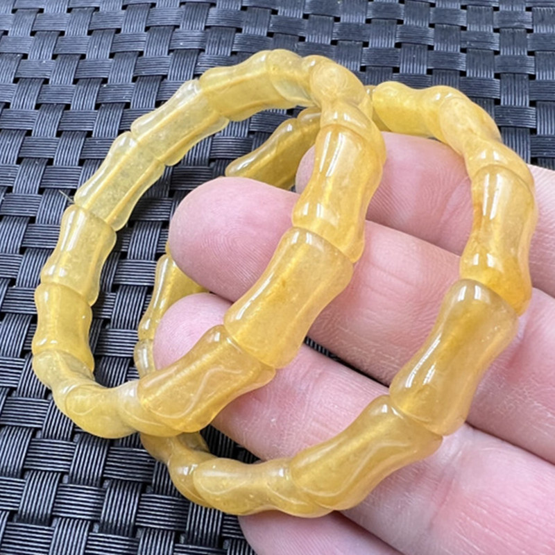 玉石手链优化黄龙玉竹节手链石英岩玉节节高手链玉手链手排手环