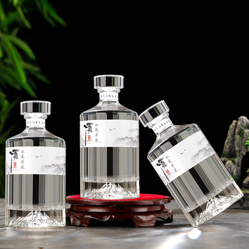 批发酒瓶空瓶玻璃白酒家用储藏泡散装自酿容器一斤装专用密封瓶子