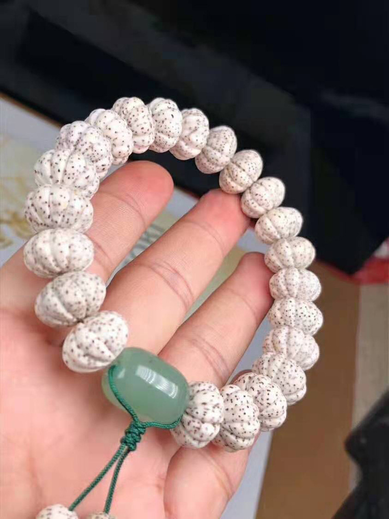 原创设计海南天然星月菩提南瓜珠单圈手串链男女款佛珠东陵玉配饰