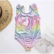 Gradient Embroidery Children Girl Swimwear 2023 Multi跨境专