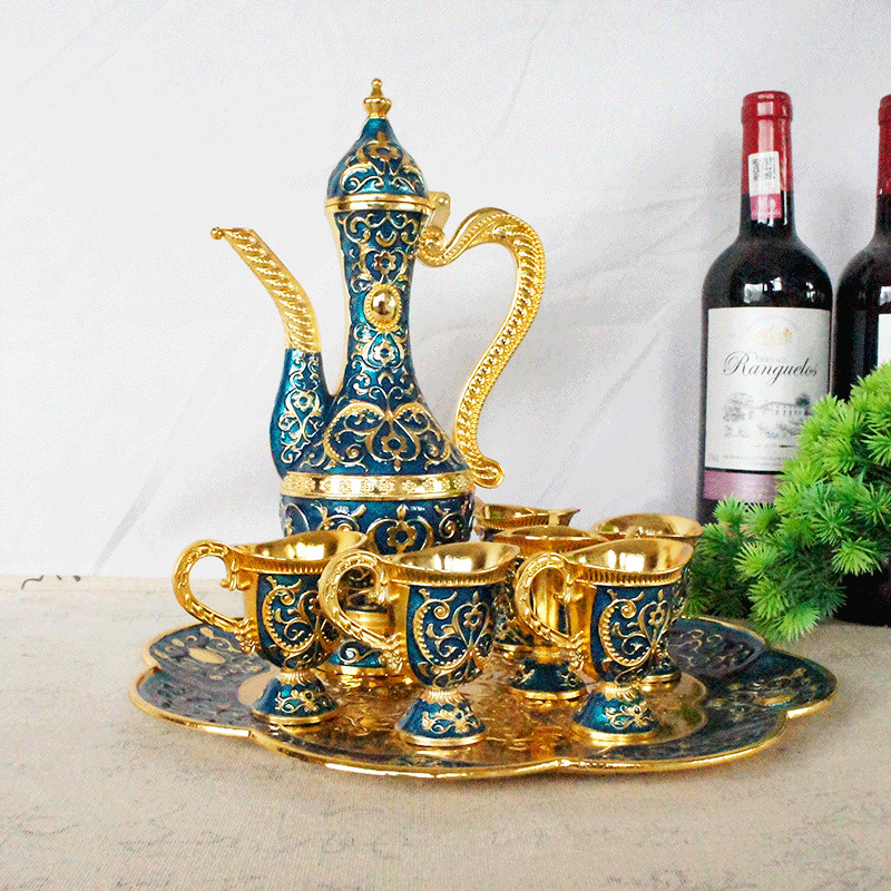 European Wine Set Sets Exported to Russia Vintage Wine Pot Home Decoration Creative Metal Home Arab Middle East