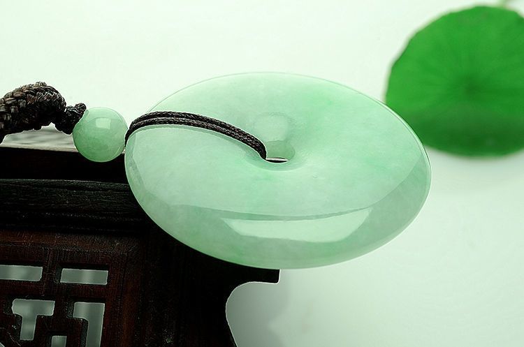 锦玉雕龙正品缅甸天然翡翠a货老坑冰糯种飘阳绿平安扣圆扣玉吊坠