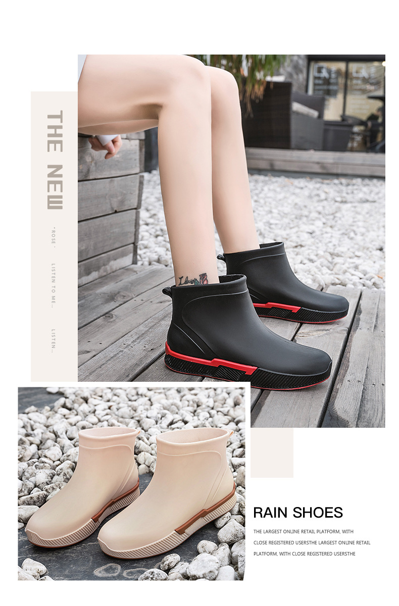 雨鞋女时尚款外穿水鞋成人防滑防水长筒胶鞋女式高筒夏天中筒雨靴