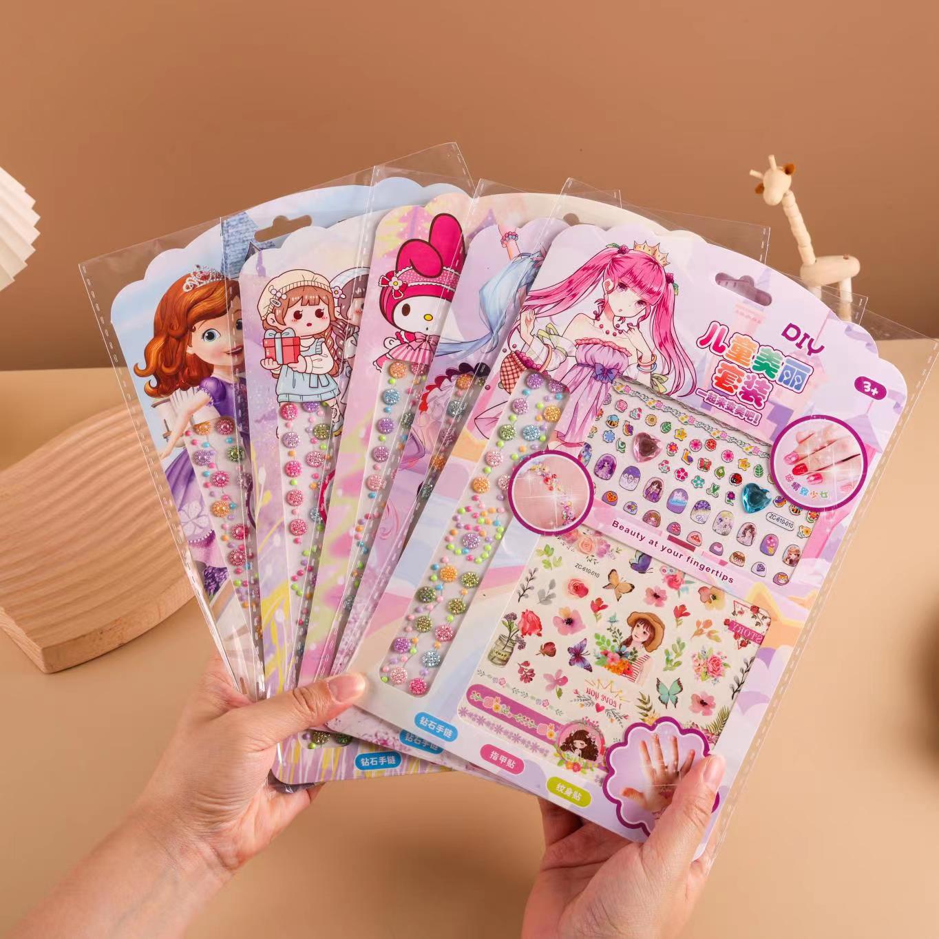 Zc610 Korean Style New Three-in-One Exquisite Set Bubble Sticker Series Cartoon Children's Beautiful Set Stickers