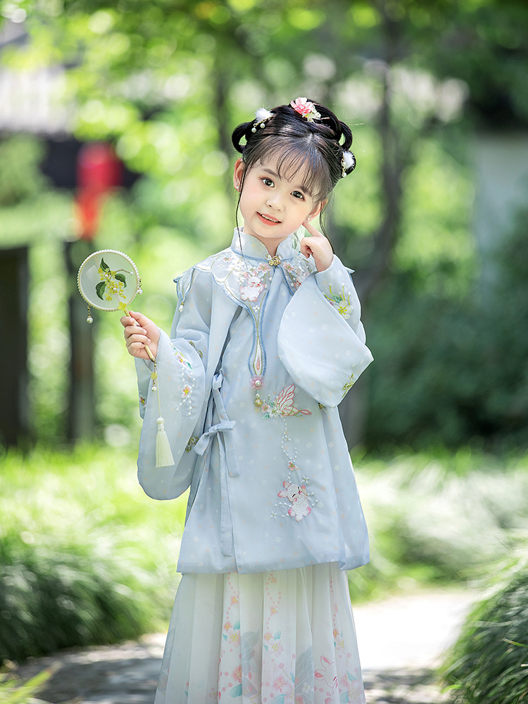 汉服女童古装秋款中国风小女孩超仙明制云肩套装古风唐装原创新款