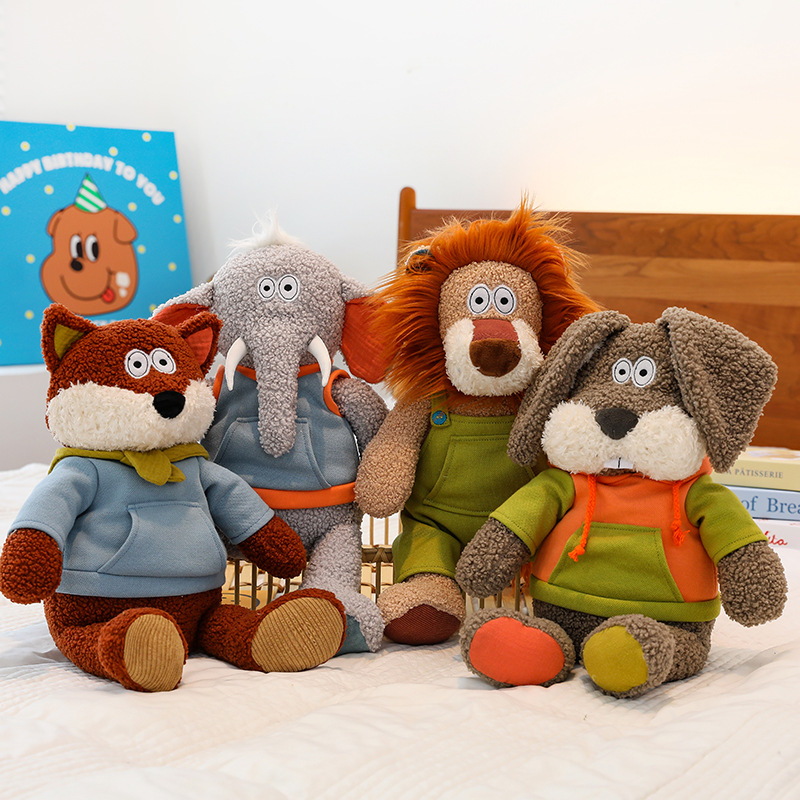 森林动物毛绒玩具跨境仿真公仔儿童安抚布娃娃抓机玩偶女生礼品