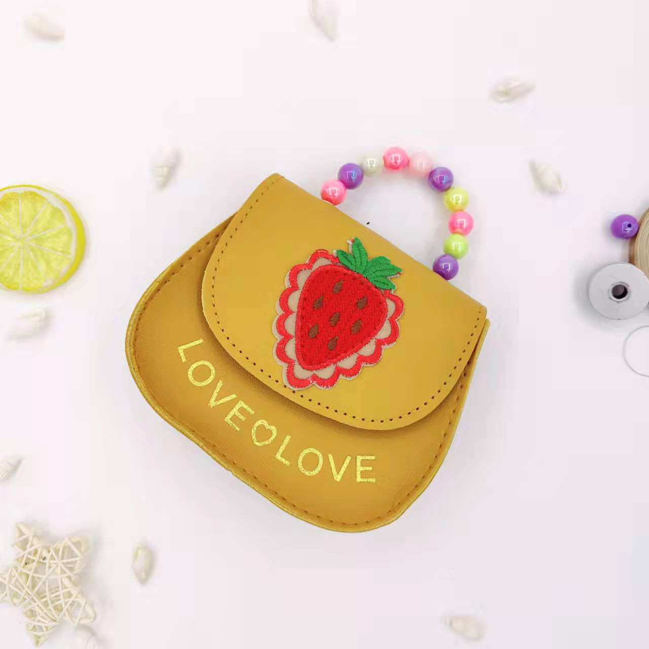 Popular Fruit Series Children's Bag Girls' Cute Fashionable Colorful Handbag Embossed Women's Bag Change Messenger Bag