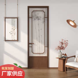 法式复古竹影玻璃门卫生间门宋代美学钛镁合金平开门新中式厕所门