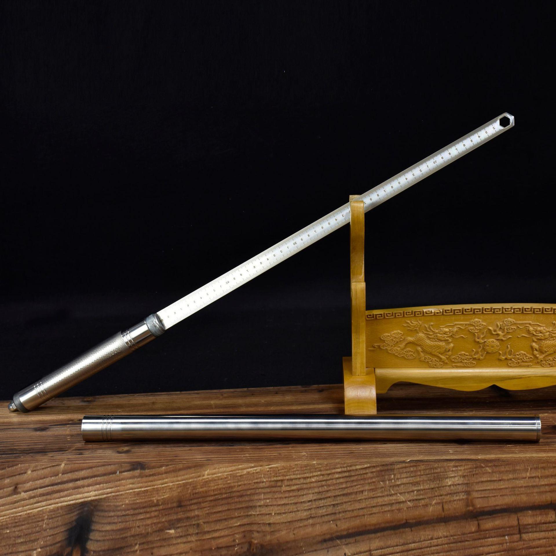 龙泉市宝剑不锈钢长棍反接棍尺防身冷兵器长尺子手工刀剑未开刃