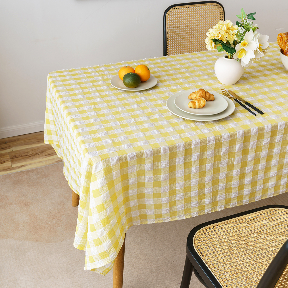 小清新格子桌布现代简约网红餐垫茶几盖布ins风少女心装饰背景布