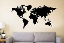 WORLD MAP 创意精雕墙贴艺术家居墙贴画 尺寸可自定义