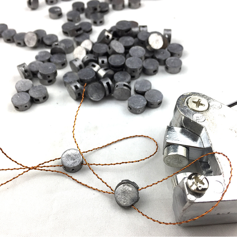 厂家批发一次性防盗按压铅封防伪铅印钳封线纯铅锁扣水电表铅封豆