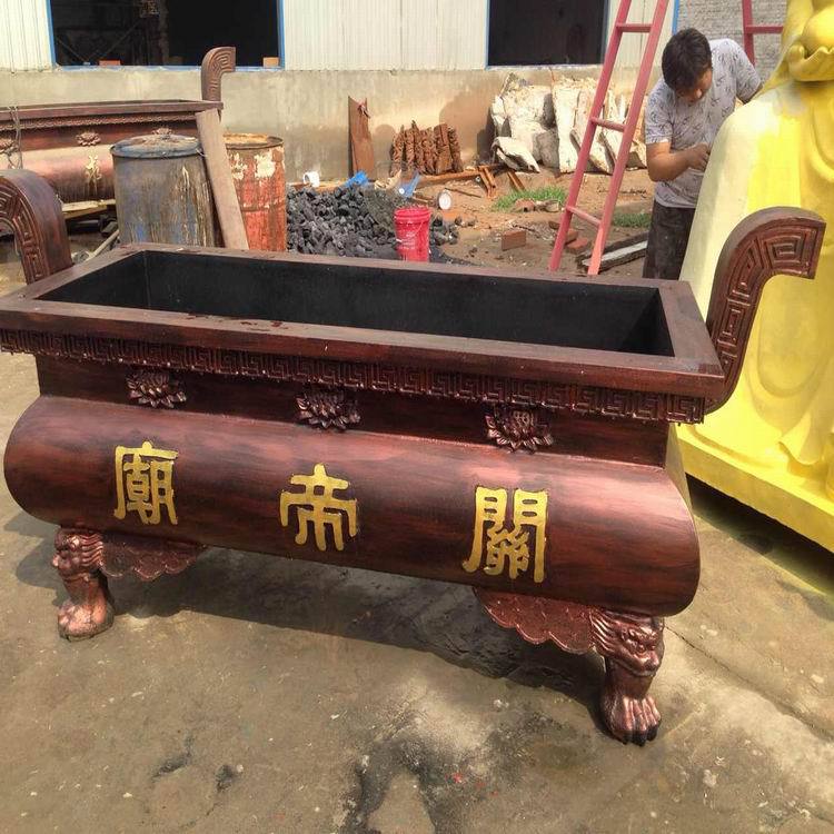 庙宇佛堂平口长方形铸铁香炉 带盖铁香炉塔炉宝鼎铸铜香炉-阿里巴巴