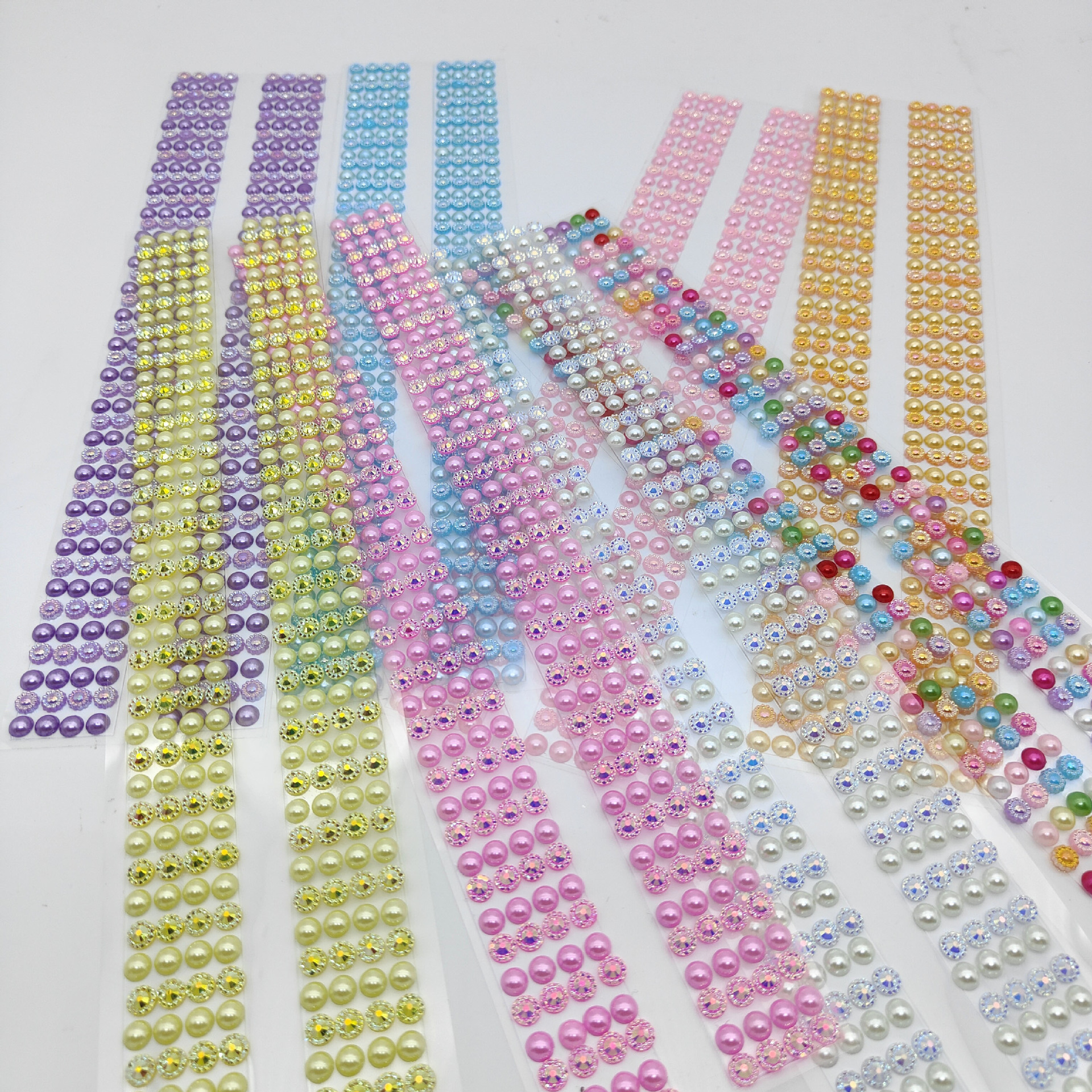 现货太阳花珍珠贴ab彩钻亚克力水钻贴纸钻石贴画水晶手链贴装饰