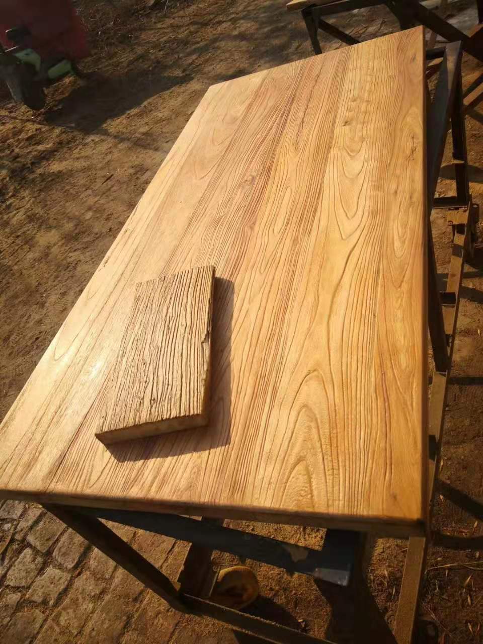 老榆木板吧台旧木板工作台实木桌面窗台写字台隔板原木板餐桌