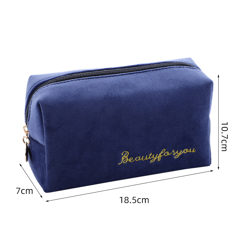 New Style Storage Bag Creative Flannel Cosmetic Bag Portable Zipper Cosmetic Bag Clutch Multi-Color Optional
