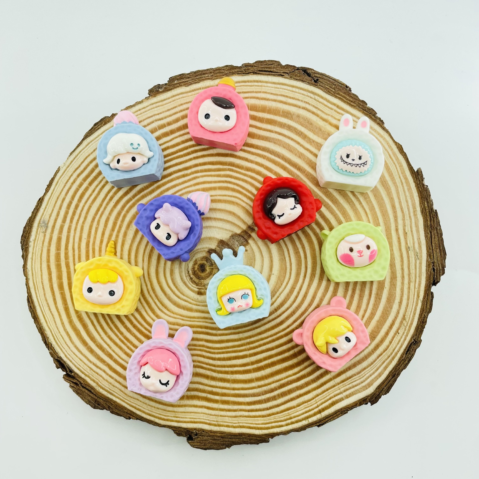 【预售款】爆款创意diy卡通立体萌粒二代奶油卷饰品配件微景批发